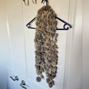 Rabbit Fur Ball Scarf